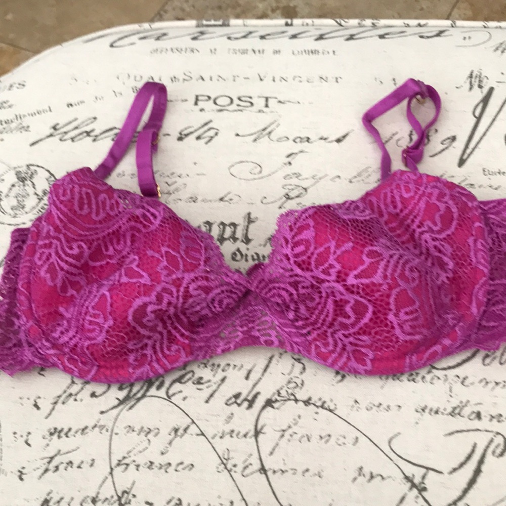 Fuchsia lace bra
